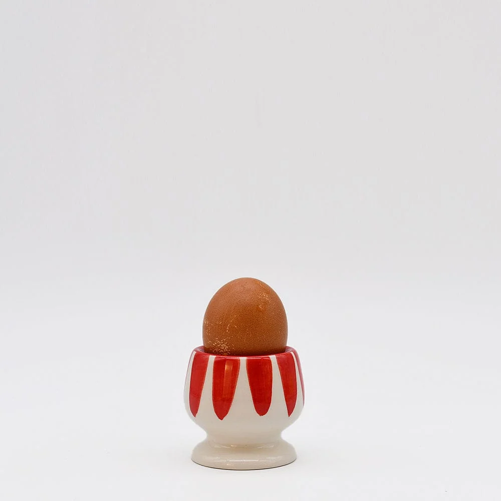 Gestreifter Eierbecher „Costa Nova Mar“ – Rot