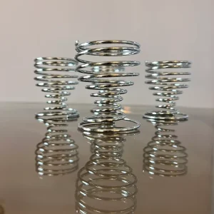 Set: 4x Eierbecher Metall 80er