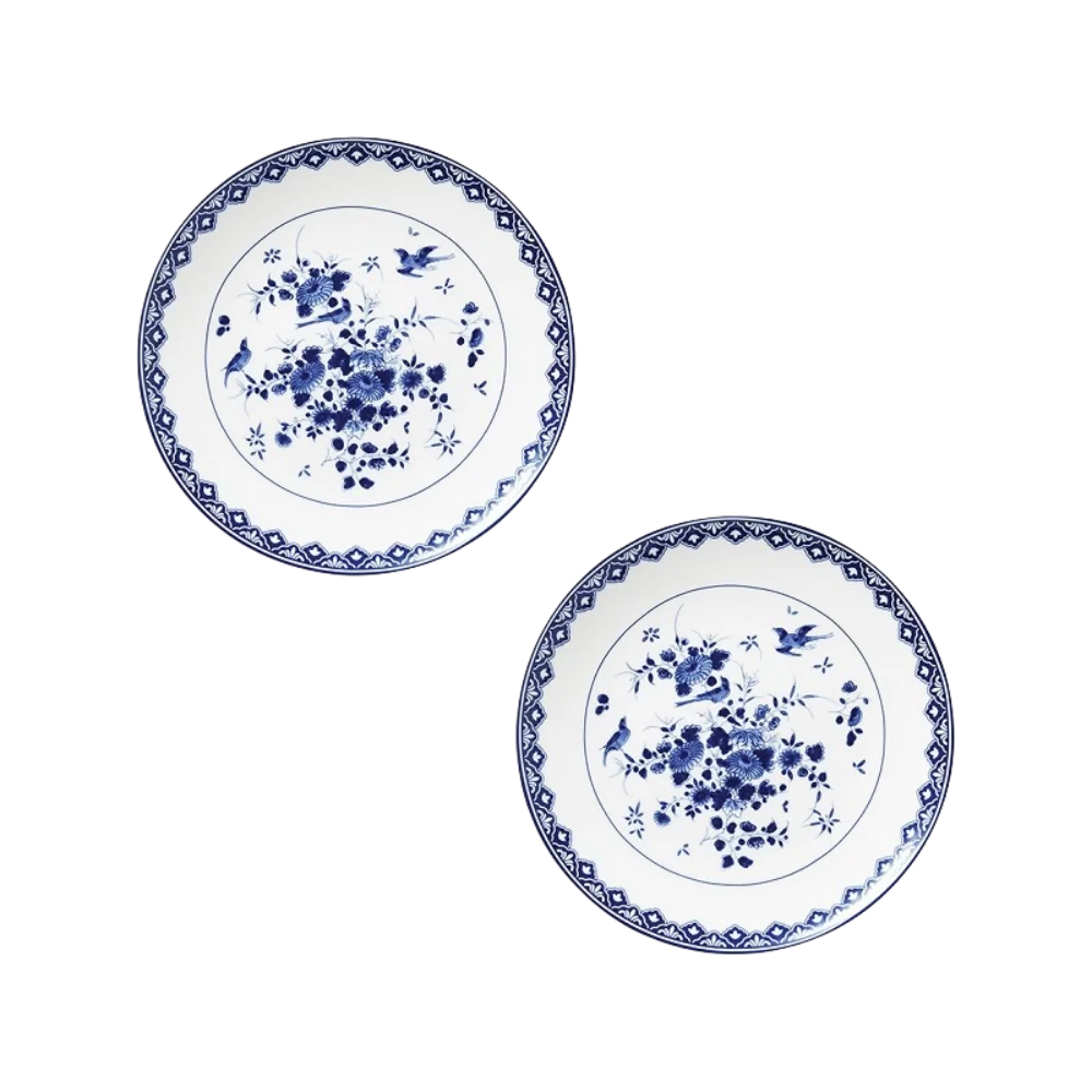 Weißes DELFTWARE Geschirrset mit Blau
