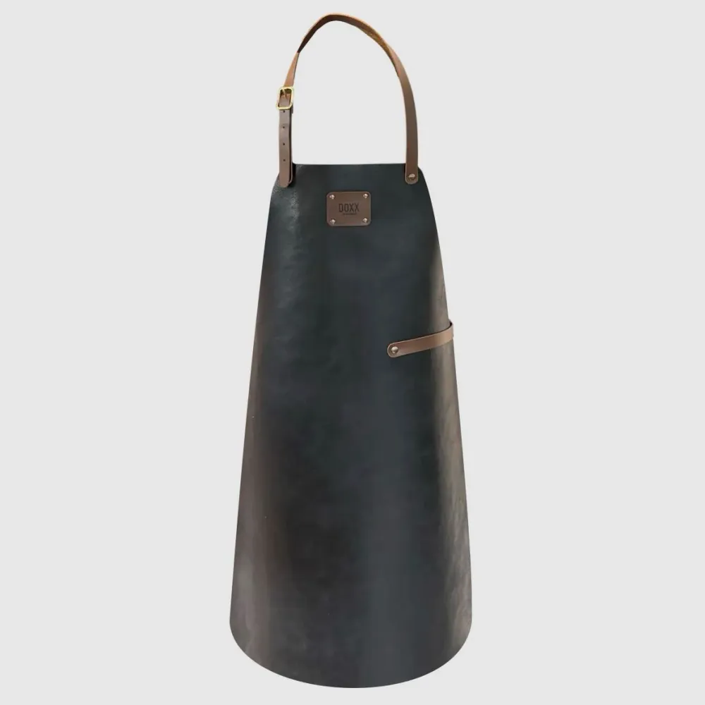 Schürze Leder, schwarz