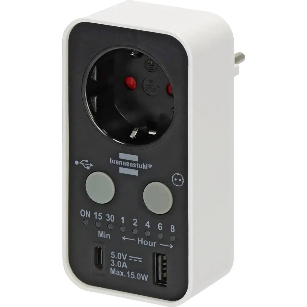 B-Ware Brennenstuhl 1506180 Timer Uhr Digitaler Countdown Zeitschaltuhr Display Weiss