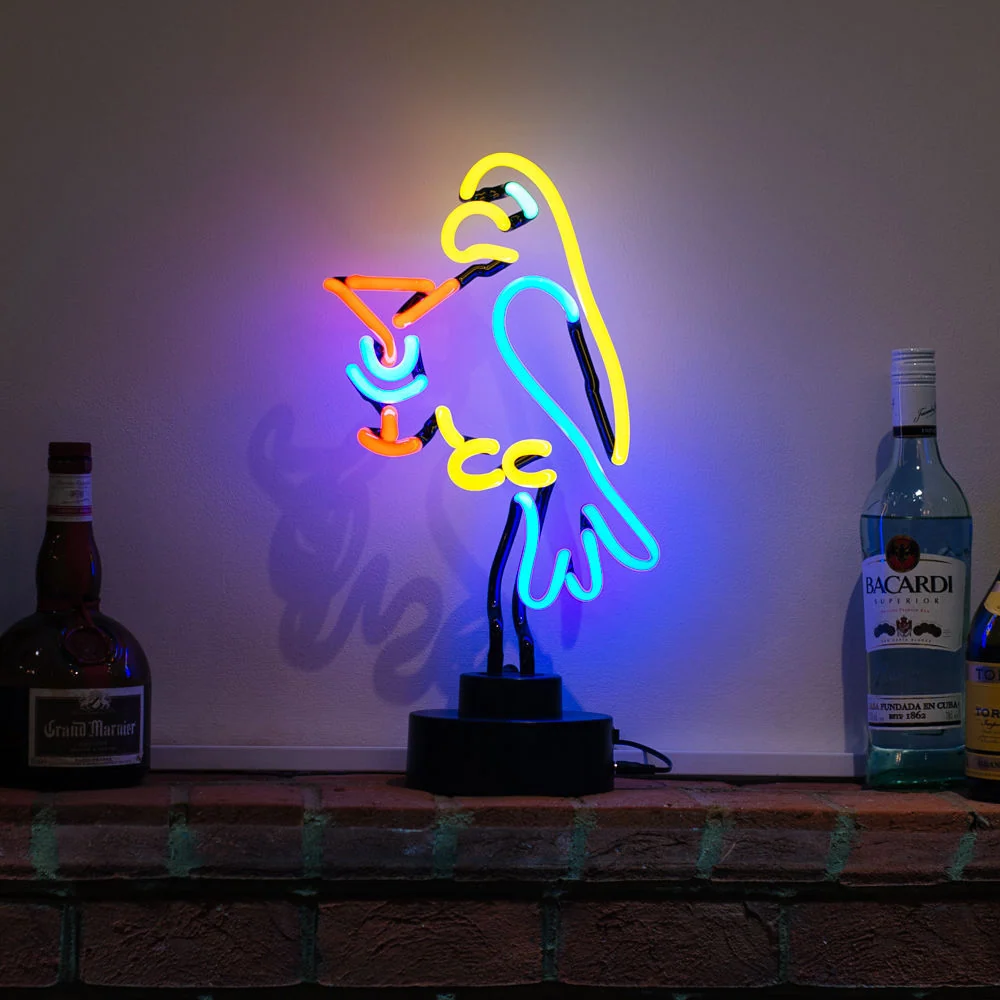 "Papagei-Cocktail Tisch-Neonschild, Glas-Neonschild" Neonschrift
