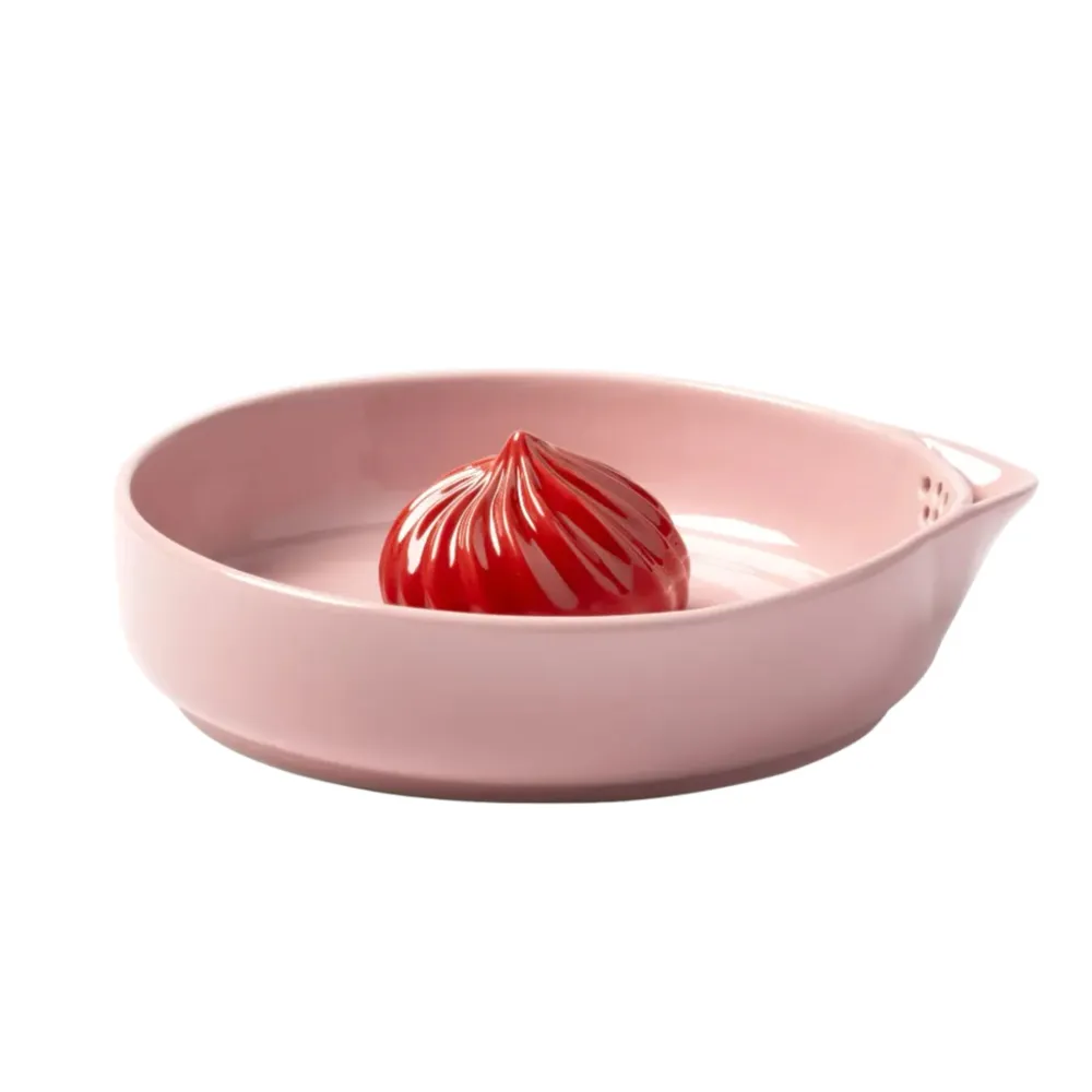Zitruspresse PUDDING rosa mit rot