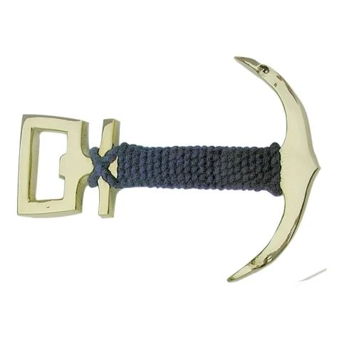 Flaschenöffner Anker – maritimer Flaschenöffner aus Messing mit blauem Tau