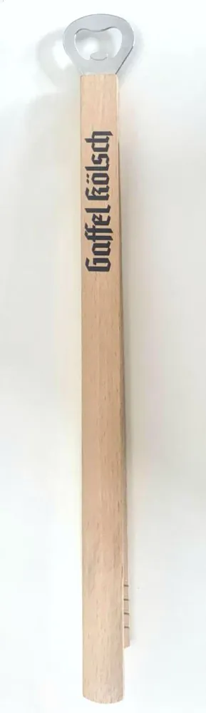 Gaffel Holzgrillzange mit Flaschenöffner
