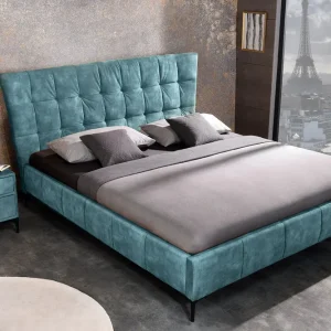Bett Miami 180x200cm petrol Samt