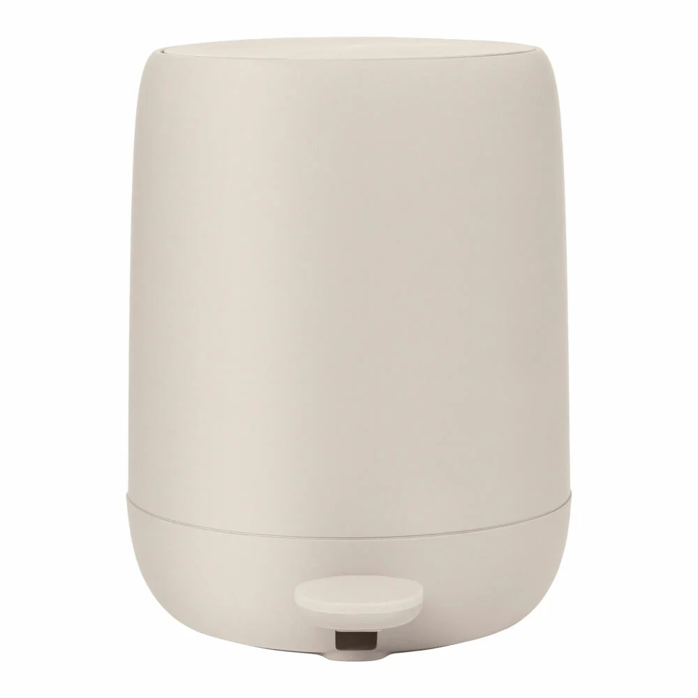 Blomus SONO Treteimer, Abfalleimer, Mülleimer, Kosmetikeimer, Kunststoff, Silikon, Moonbeam, 5 L, 69169