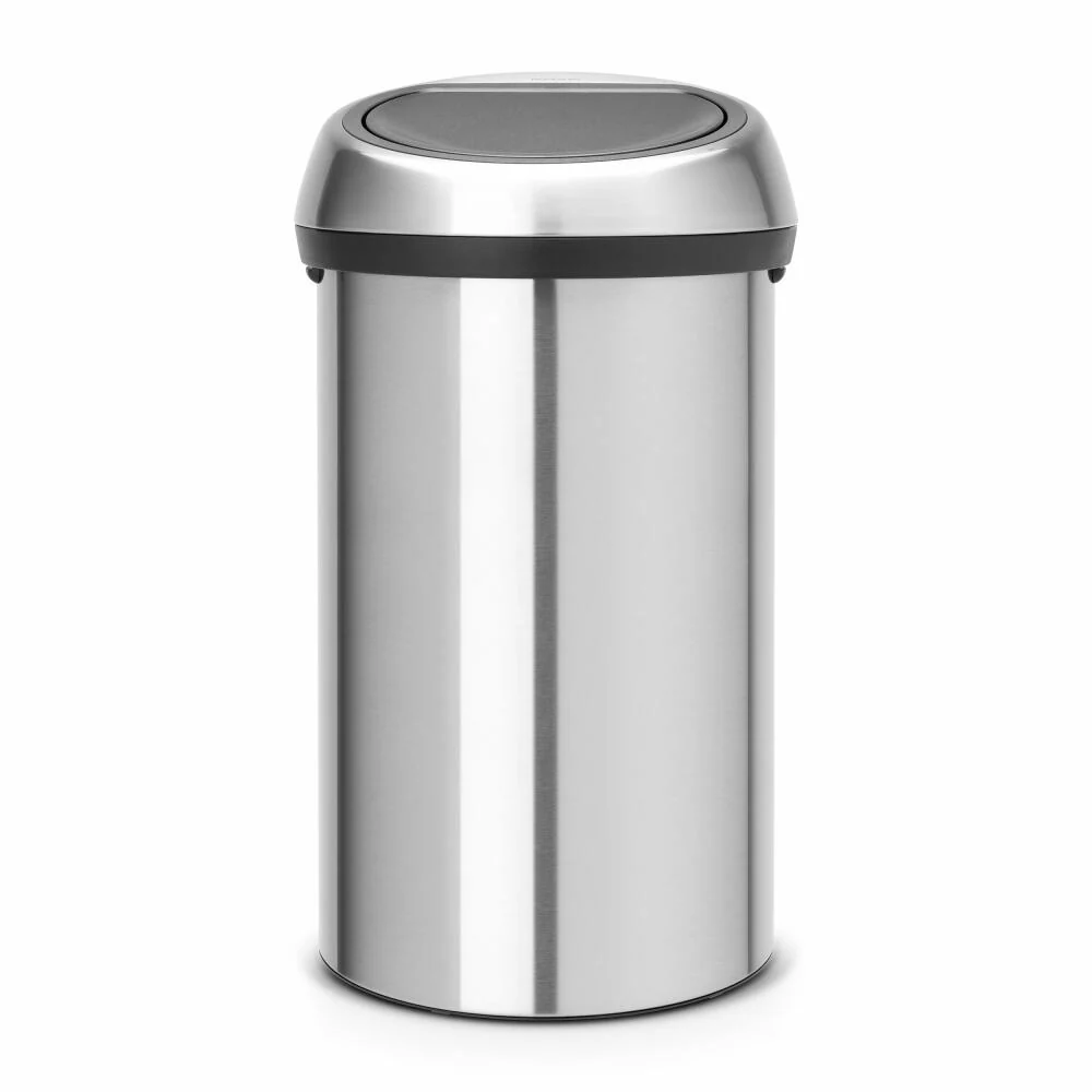 Brabantia Mülleimer Touch Bin, Abfalleimer, Müllbehälter, Stahl, Matt Steel, 60 L, 107962