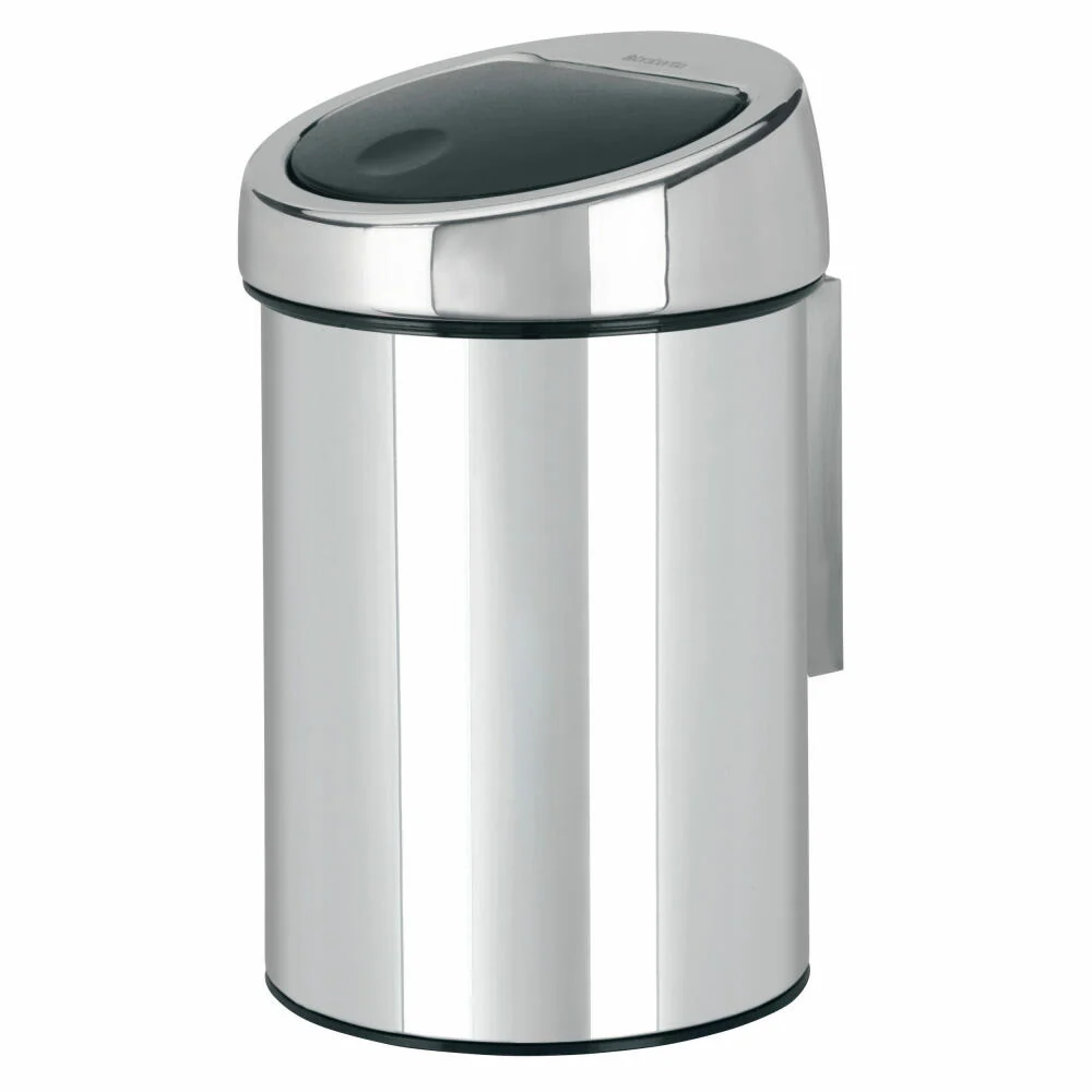 Brabantia Mülleimer Touch Bin, Abfalleimer, Müllbehälter, Stahl, Brilliant Steel, 3 L, 363962
