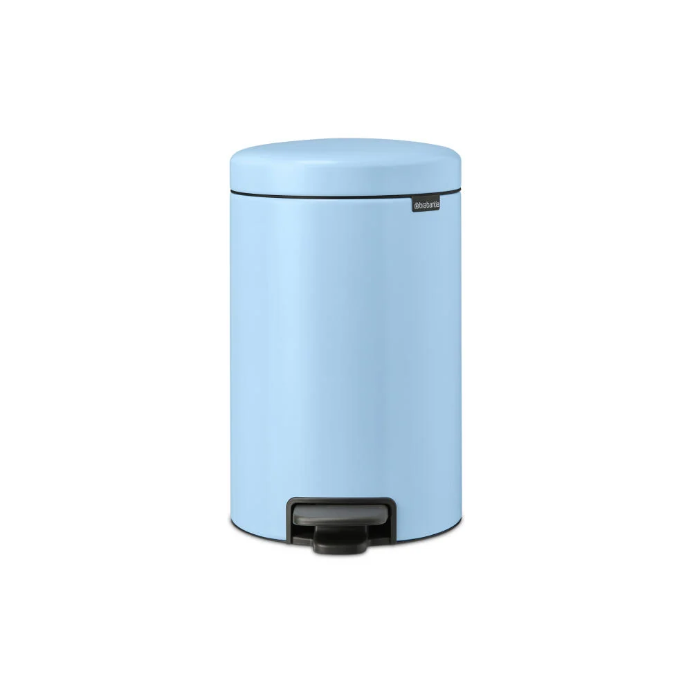 Brabantia Treteimer NewIcon, Abfalleimer, Mülleimer, Abfallbehälter, Stahl, Dreamy Blue, 12 L, 202483