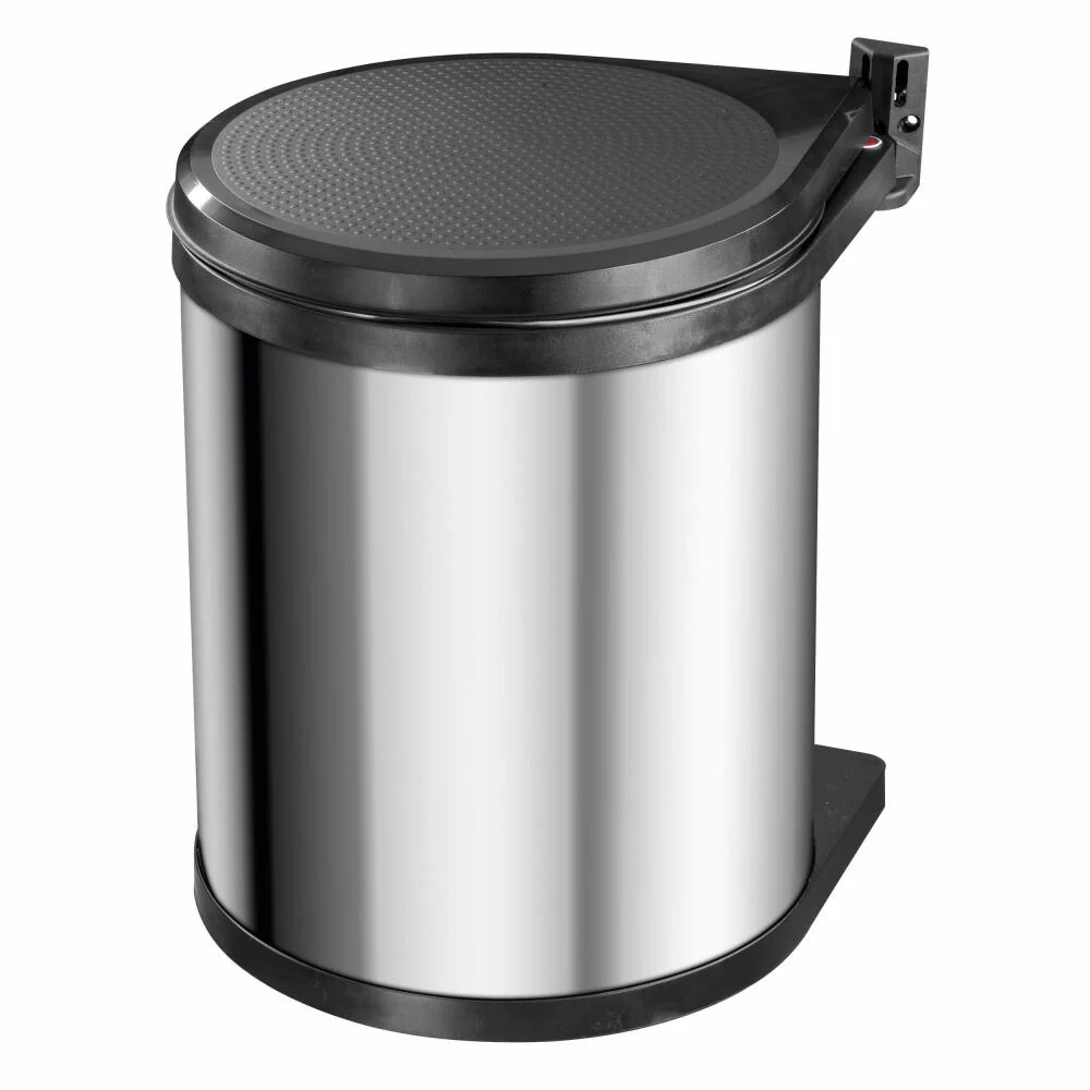 Hailo Einbaumülleimer Compact-Box M, Abfalleimer, Mülleimer, Edelstahl, Schwarz, 15 L, 3555-101