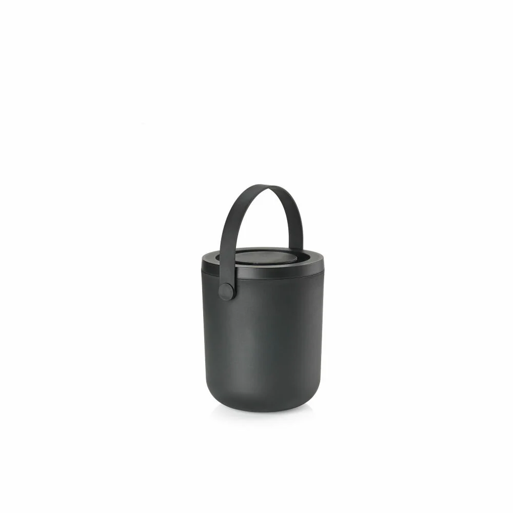 Zone Denmark Abfallbehälter Circular, Biomülleimer, Biomüll, Bio Abfalleimer, Kücheneimer, ABS, Black, 3 L, 23201