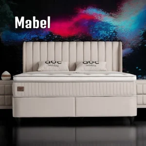 Boxspringbett Mabel Beige Voll-orthopädisches Komfortbett mit Bettkasten, Stauraum, inkl. kostenlose Lieferung und Montage