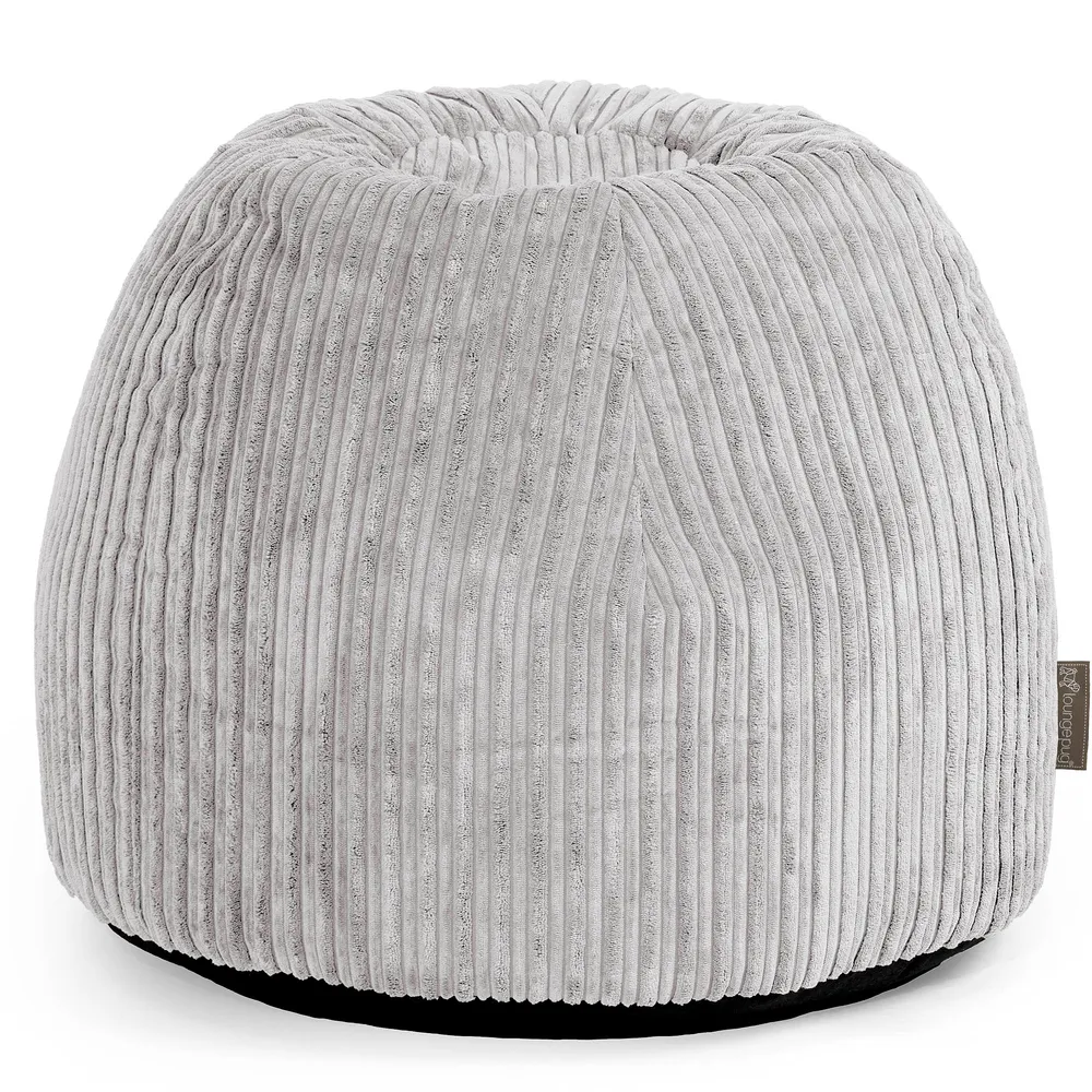 Schminktisch-Pouf-Hocker - Cord Silbergrau
