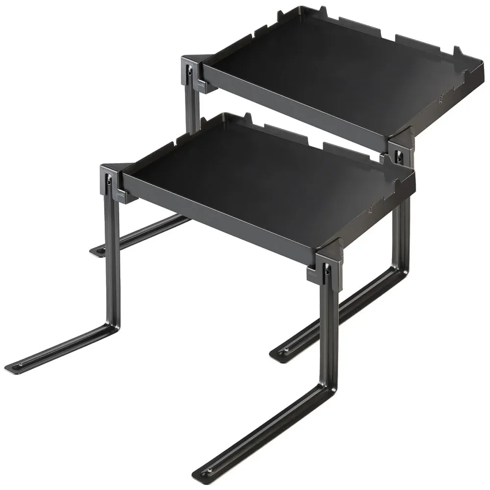 Carlo Milano Smartphone-Ablage: 2er-Set Klappbare Bettablage, 34 x 22 cm, belastbar bis 3 kg, schwarz (Tabletttisch, Frühs...