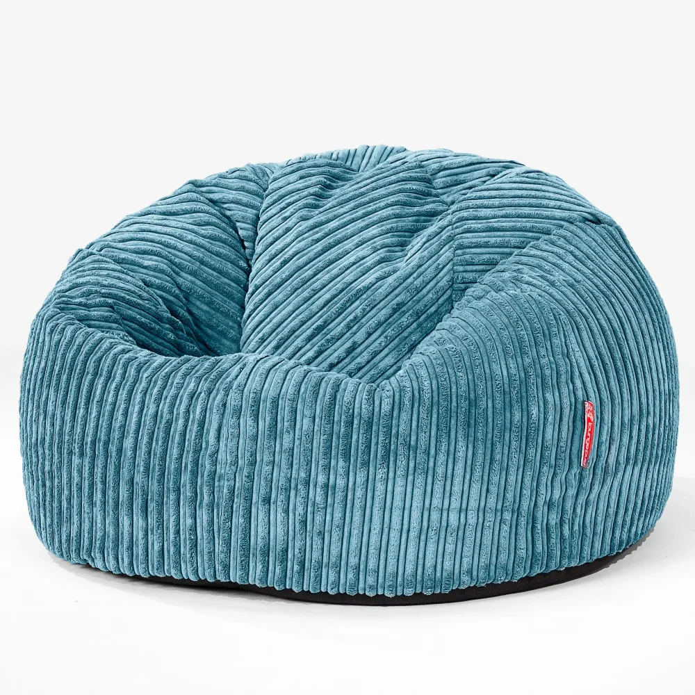 CloudSac 200 XXL Memory-Schaum Kinder Sitzsack 2-12 jahren - Cord Türkis