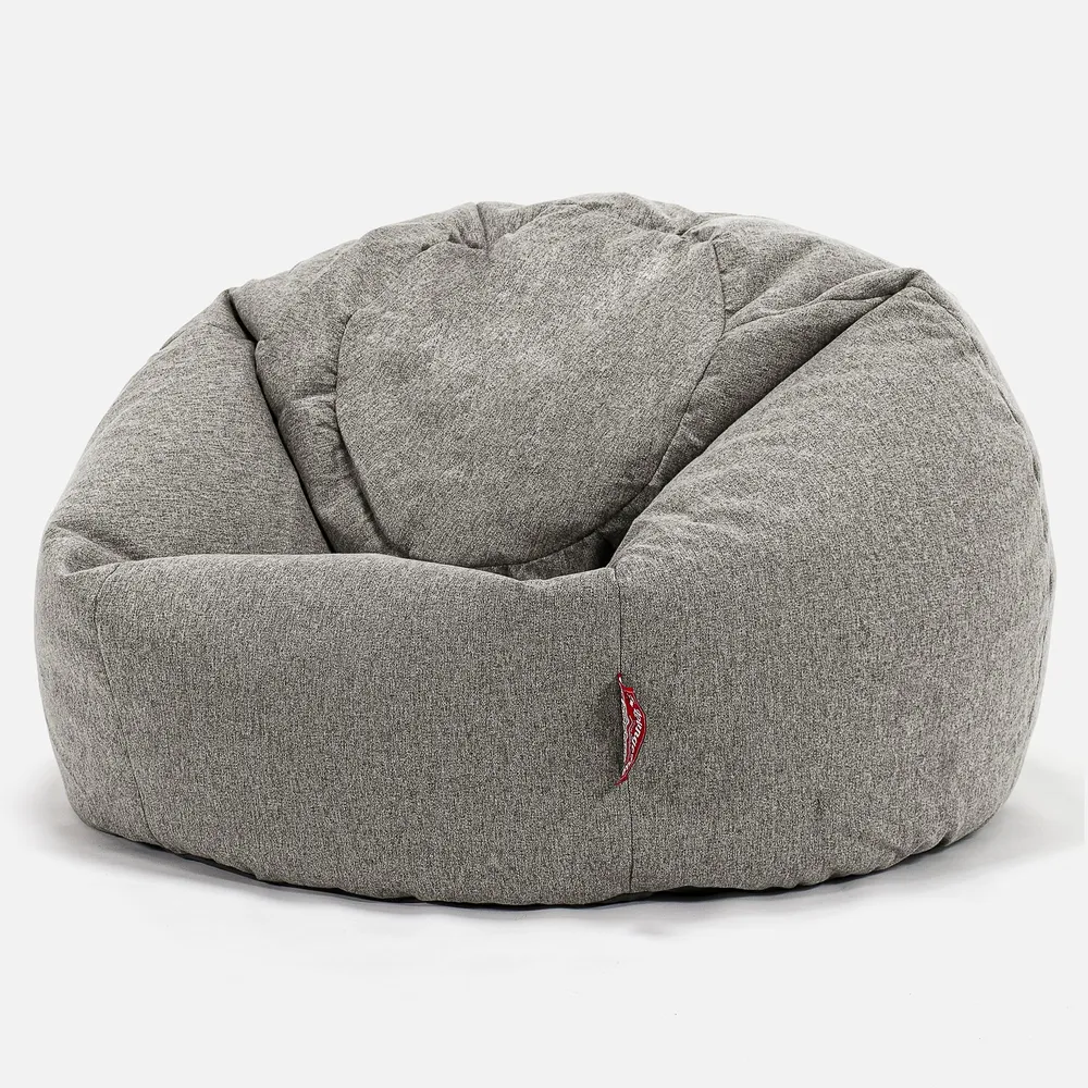 CloudSac 200 XXL Memory-Schaum Kinder Sitzsack 2-12 jahren - Interalli Wolle Silber