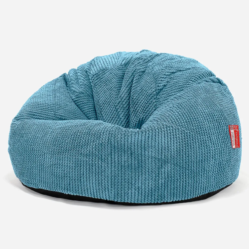 CloudSac 200 XXL Memory-Schaum Kinder Sitzsack 2-12 jahren - Pom-Pom Türkis