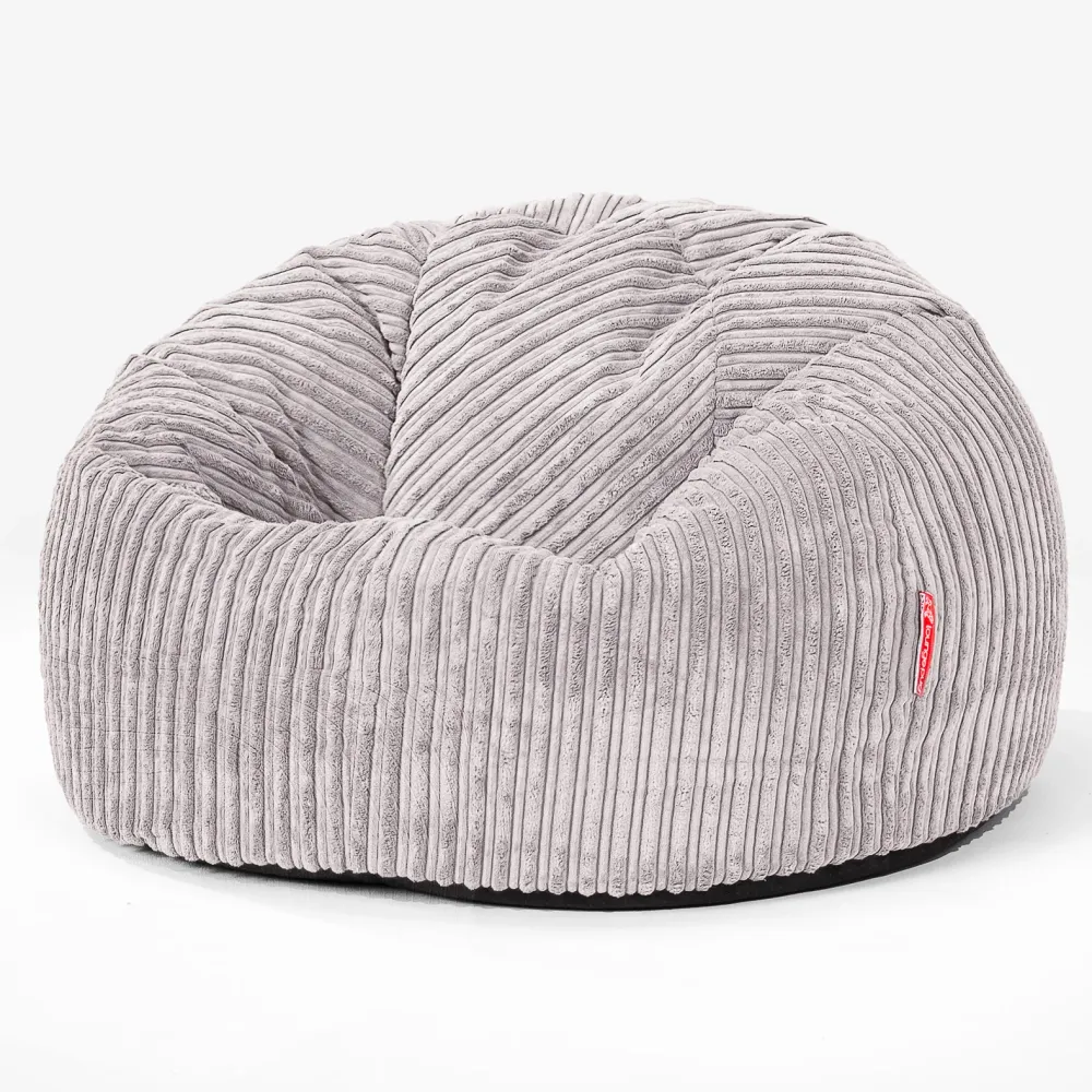 CloudSac 200 XXL Memory-Schaum Kinder Sitzsack 2-12 jahren - Cord Silbergrau