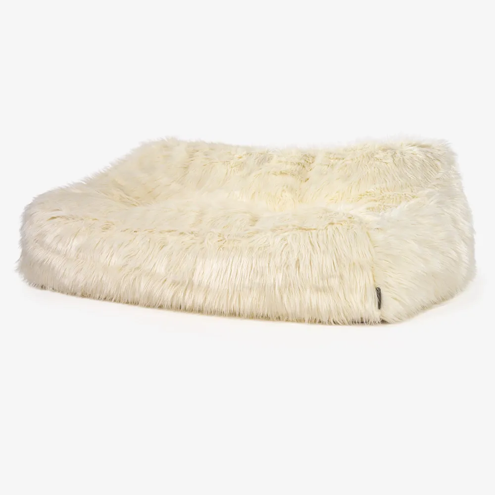 Das Slouchy Sitzsack Sofa - Mongolisches Kunstfell Crème
