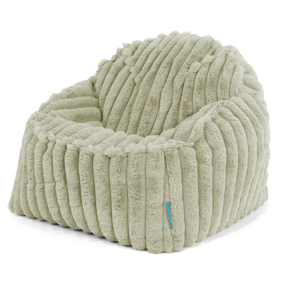 Der Slouchy Kinder Sitzsack 2-6 Jahre - Ultra Plüsch Cord Salbeigrün