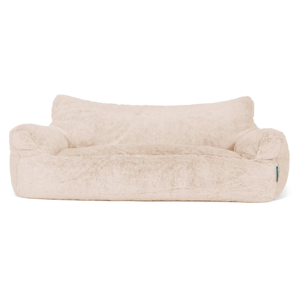 Josephine Sitzsack Sofa für Kinder 1-5 Jahre - Kaninchen Kunstfell Weiß