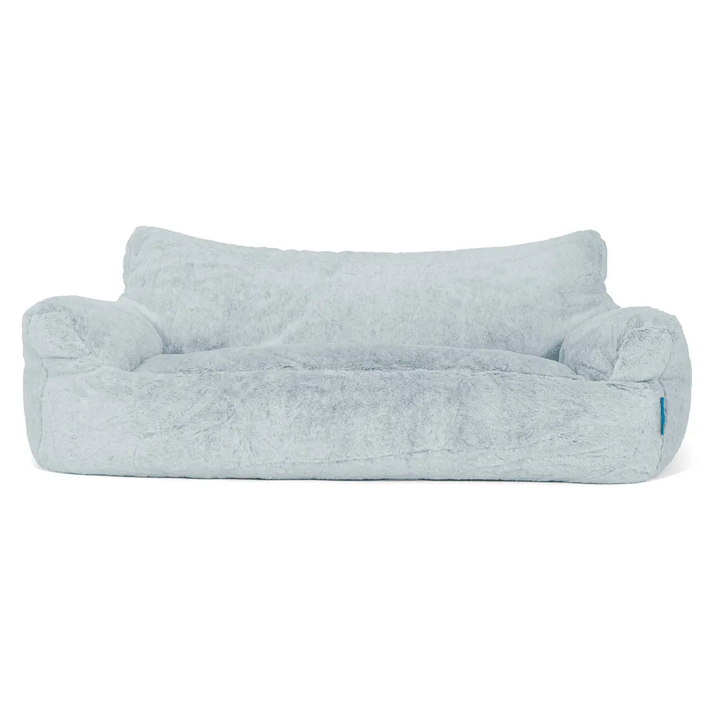 Josephine Sitzsack Sofa für Kinder 1-5 Jahre - Kaninchen Kunstfell Pastellblau