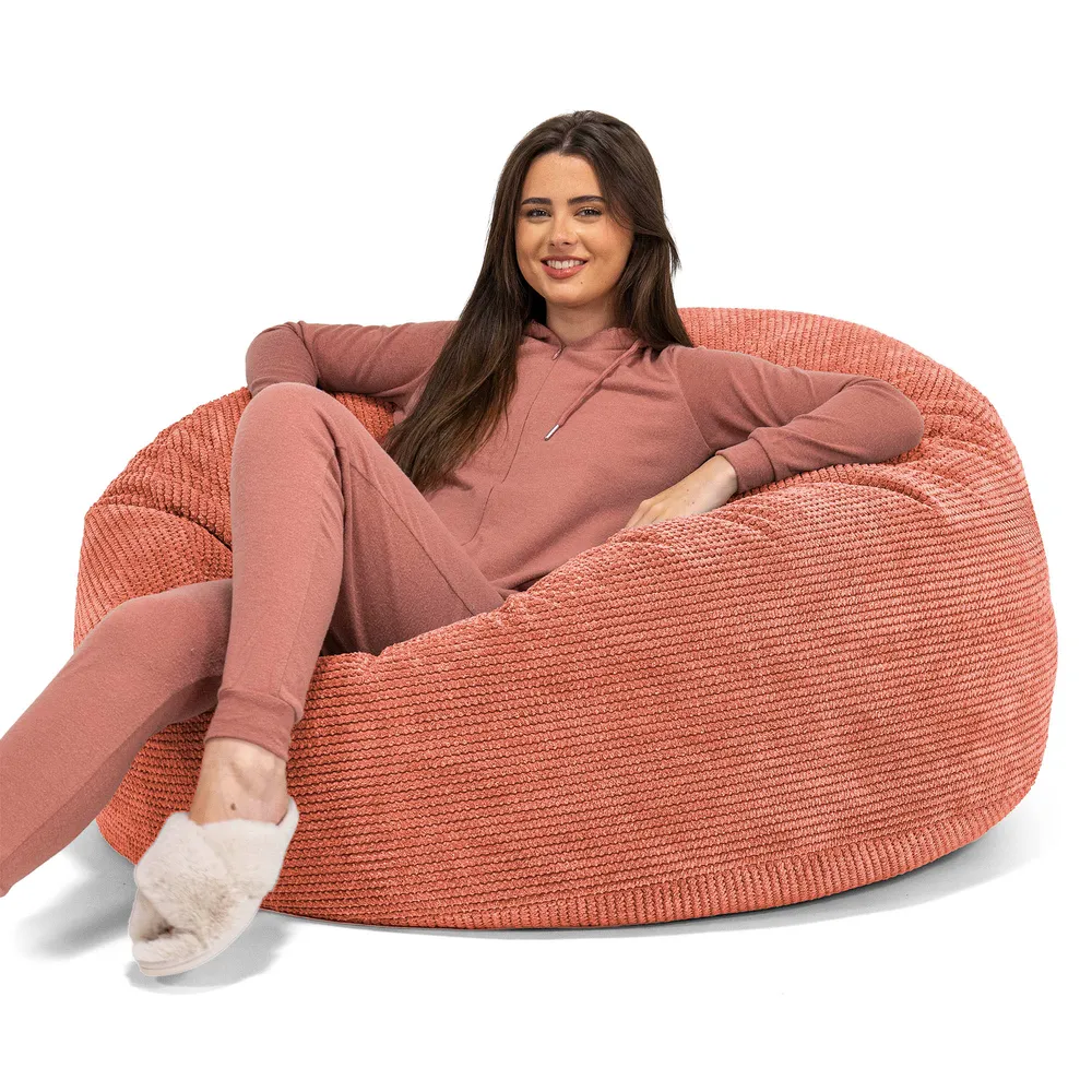 Mammoth Sofa Sitzsack XXL - Pom-Pom Kürbisorange