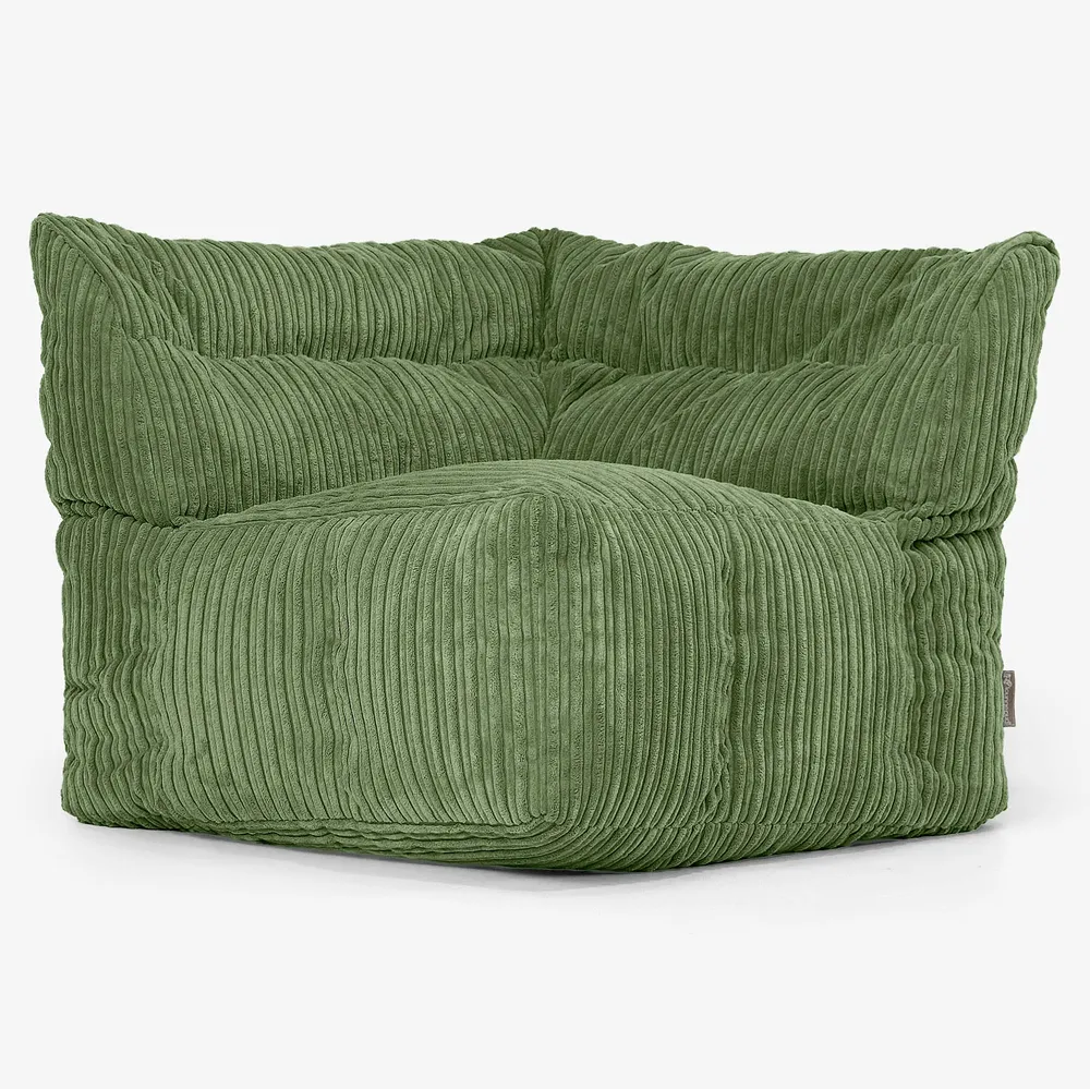 Modulares Sofa Sitzsack, Linkes Eckteil - Cord Nadelwaldgrün