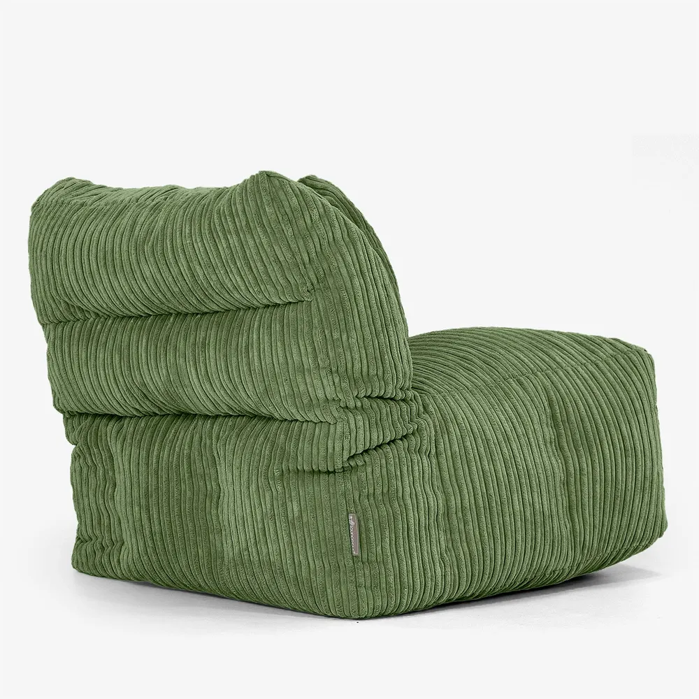 Modulares Sofa Sitzsack, Linkes Eckteil - Cord Nadelwaldgrün
