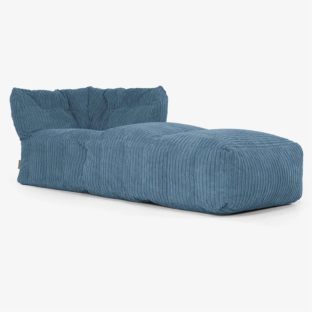Modulares Sofa Sitzsack, Rechte Chaiselongue - Cord Marineblau
