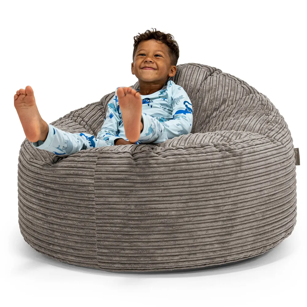 Riesen Kuschel Sitzsack für Kinder 3-8 Jahre - Cord Graphitgrau