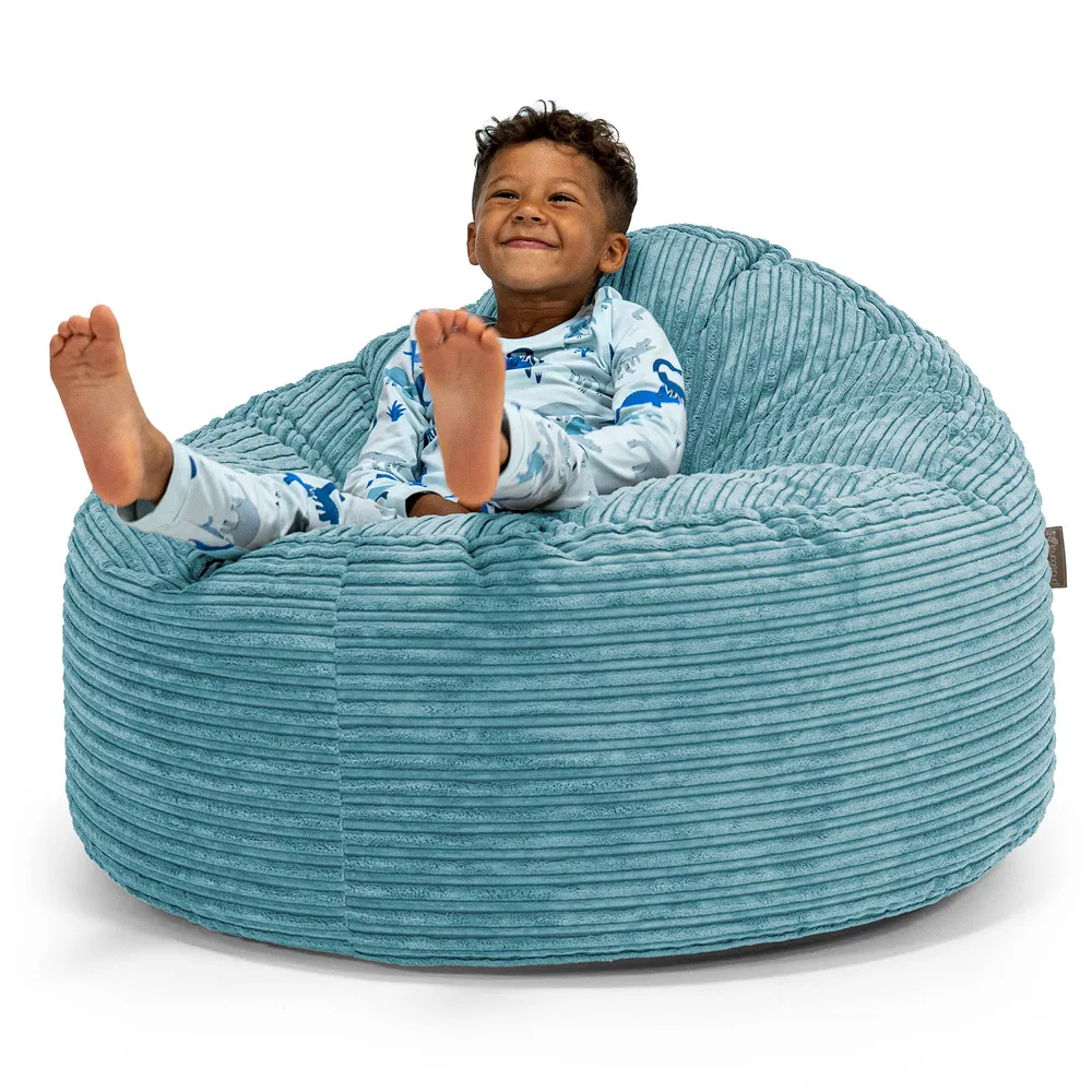 Riesen Kuschel Sitzsack für Kinder 3-8 Jahre - Cord Türkis