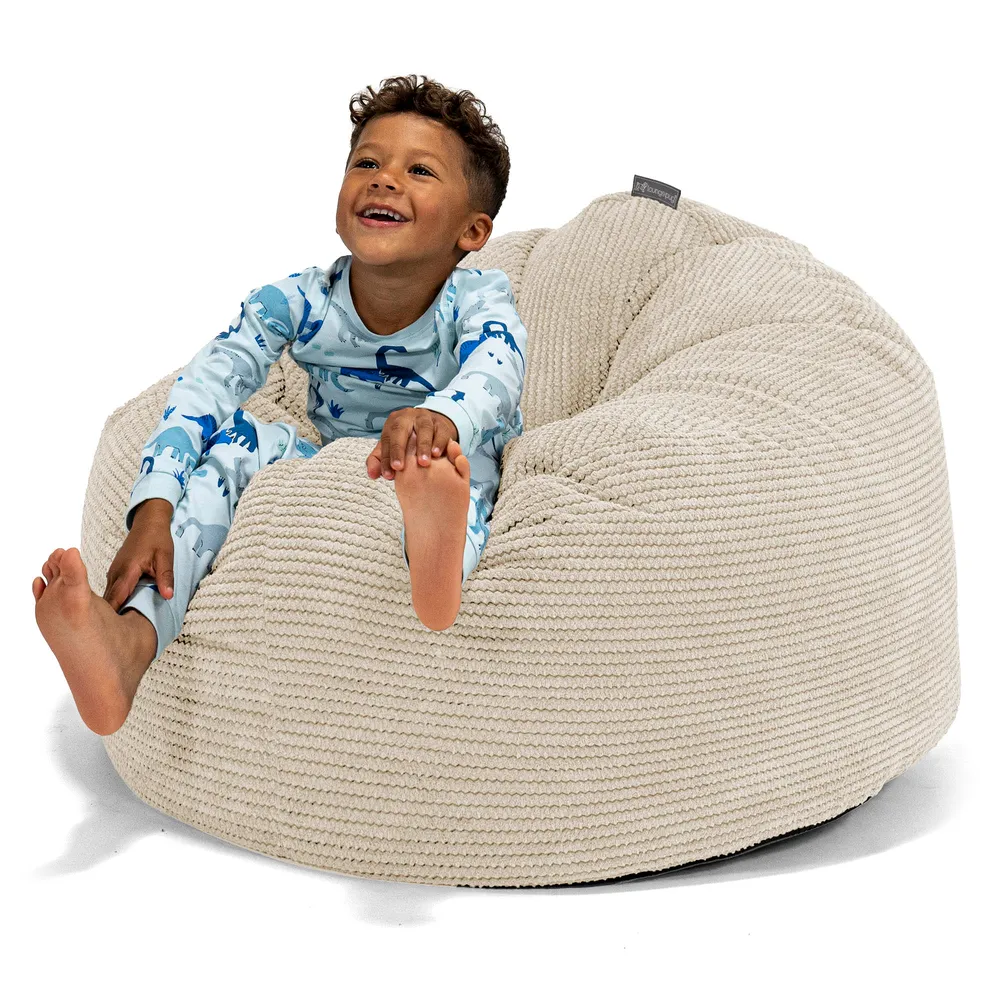 Riesen Kuschel Sitzsack für Kinder 3-8 Jahre - Pom-Pom Creme