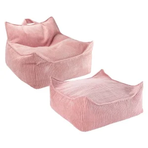 Sitzsack & Ottomane Set/ Pink Mousse
