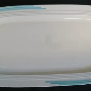 KUCHEN~ SERVIERPLATTE "Friesland" - Porzellan, Abstraktes Geometrisches Linien Dekor (Kopie)