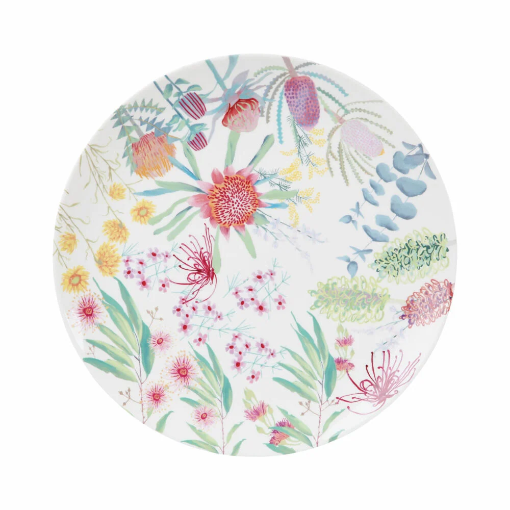 Maxwell & Williams NATIVE BLOOMS Platte Rund, Servierplatte, Servierteller, Geschenkbox, Porzellan, Ø 33 cm, AW0622