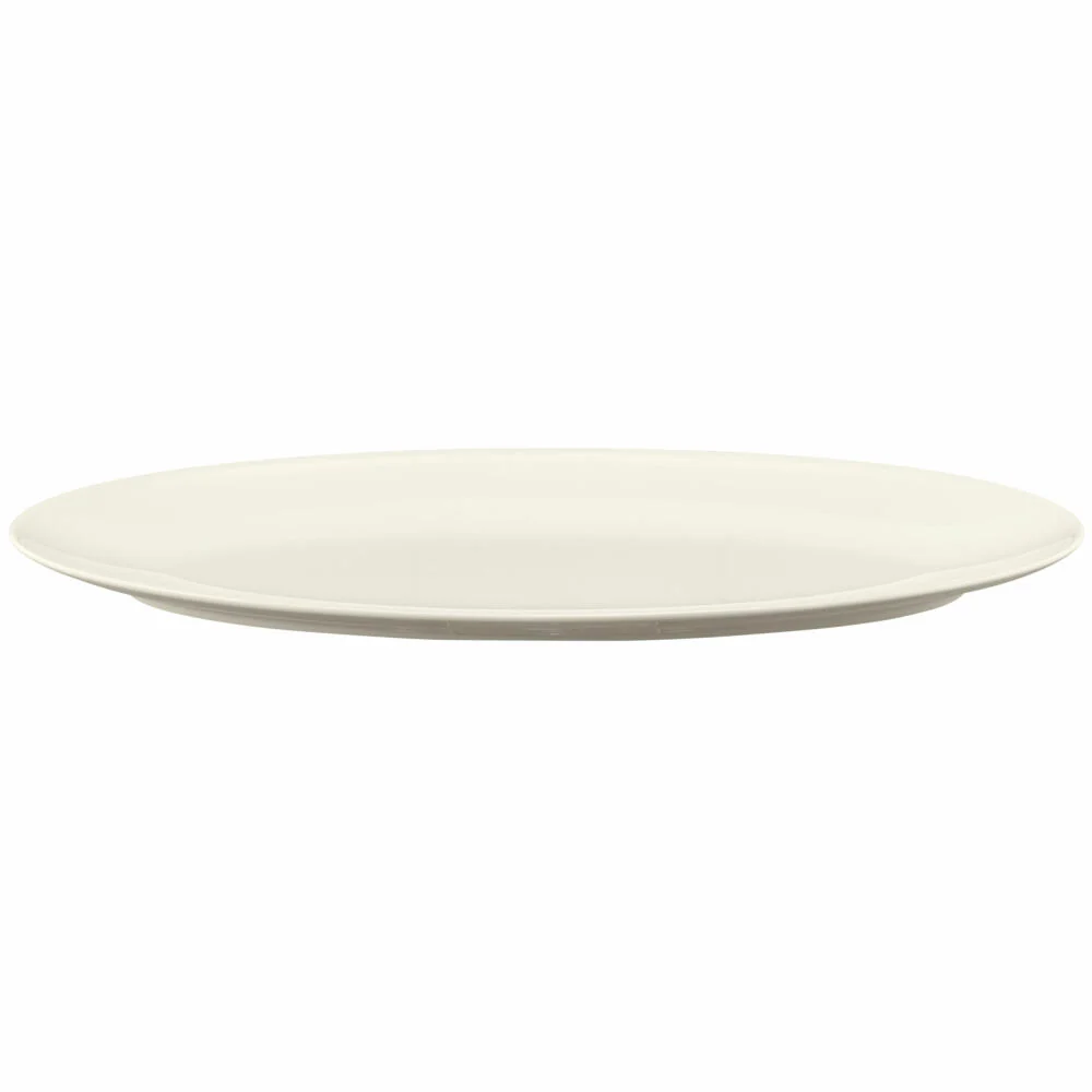 Seltmann Weiden Zoé Fine Diamond Servierplatte, Servierteller, Porzellan, Creme Uni, 43.5 x 19.1 cm, 001.746264