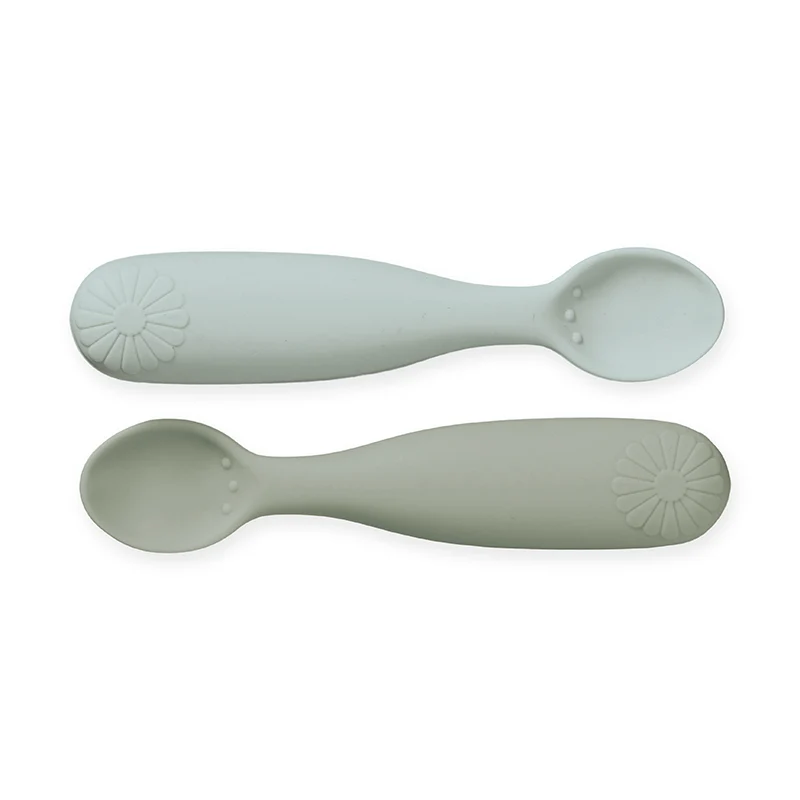Cam Cam Copenhagen Silikon Löffel 'Flower' 2er Set Olive Mix