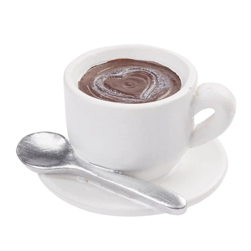 Kaffeetasse mit Herz und Löffel - D ca. 3,5 cm - H ca. 2,0 cm