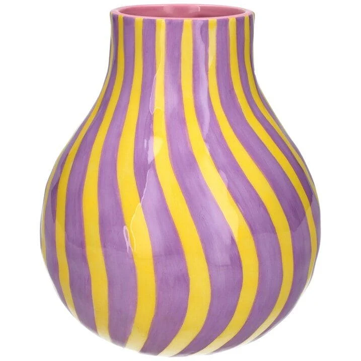 ARTISAN, VASE, H19,6CM, LILA/GELB