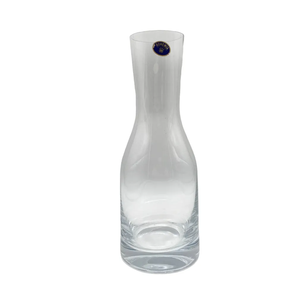 BOHEMIA Karaffe Vase Glas transparent 70er 80er Jahre