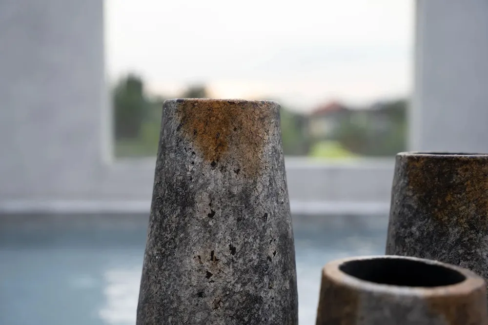 Die Spooky Vase - Antik Grau - S