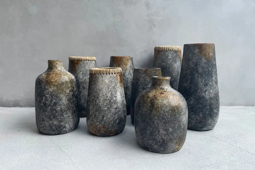 Die Spooky Vase - Antik Grau - S