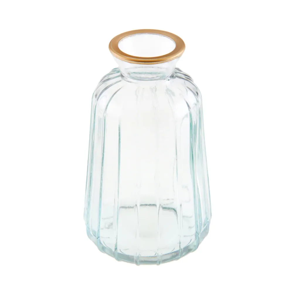Glas Vase klein mit Goldrand (1 Stück)