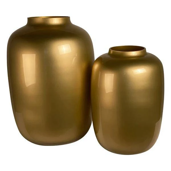 Glasvase Artic Gold – H35cm B25cm – Elegante Vase Gold – Dekorative Blumenvase & Wohnaccessoire
