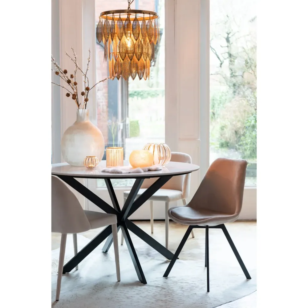 J-Line – Vase, Sodaflasche, niedrig, rund, Glas, Gold