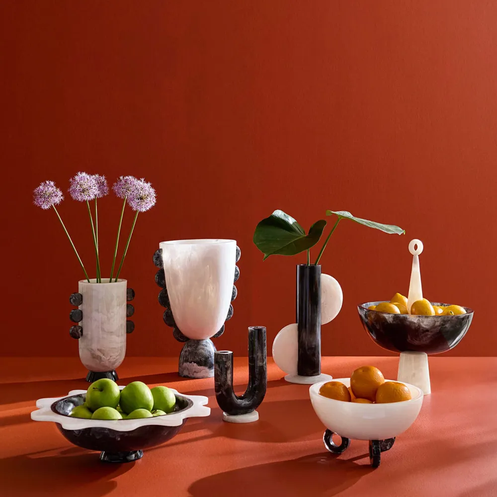 Jonathan Adler Double Tube Vase Como | Schwarz & Weiß