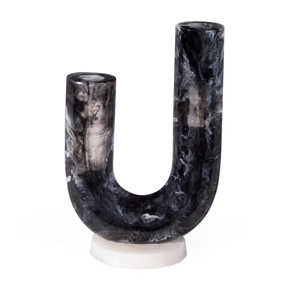 Jonathan Adler Double Tube Vase Como | Schwarz & Weiß