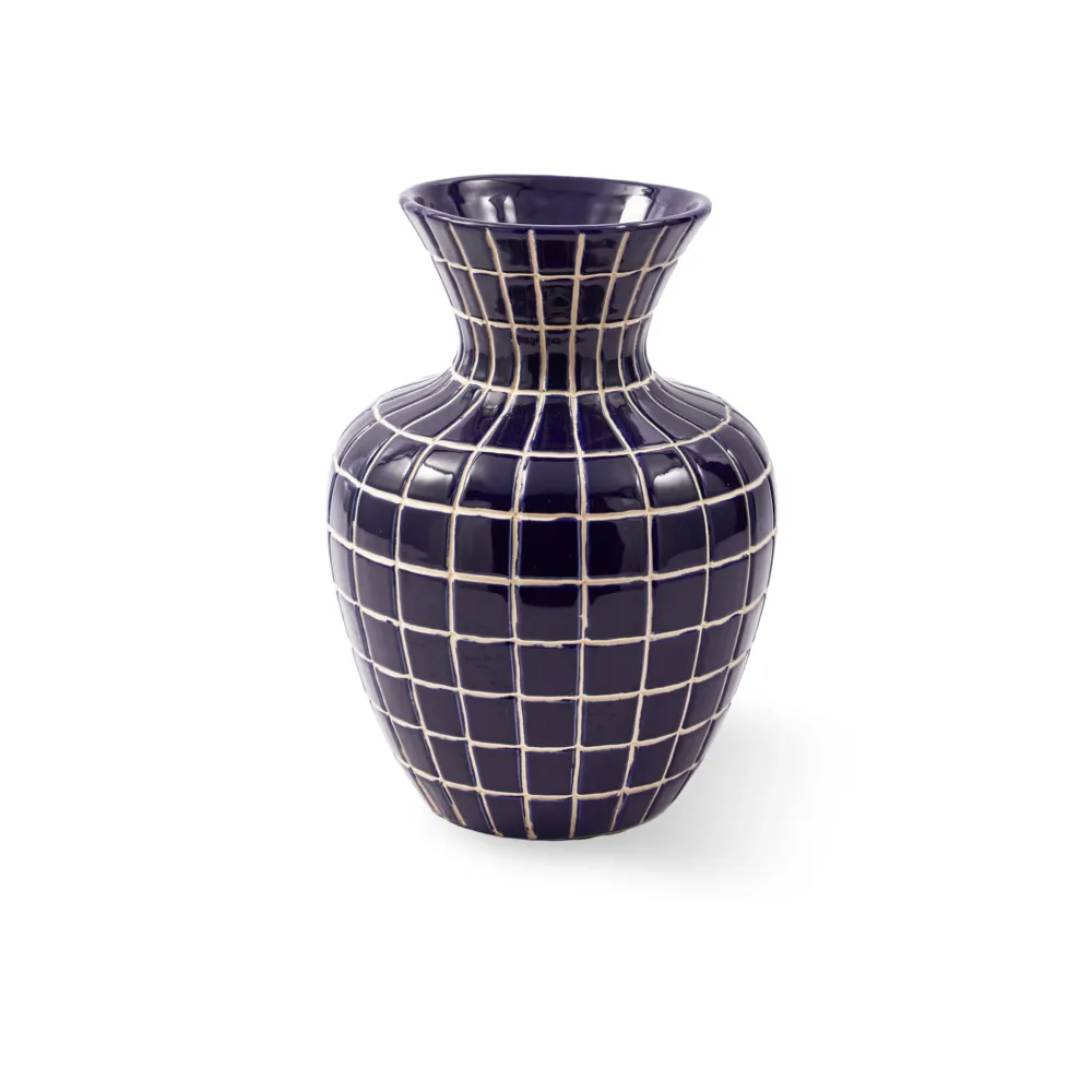 Keramikvase HAMAM S dunkelblau Ø30xH40 cm